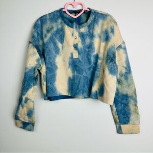 HYFVE Blue and Cream Tie-Dye Sweater Size Medium